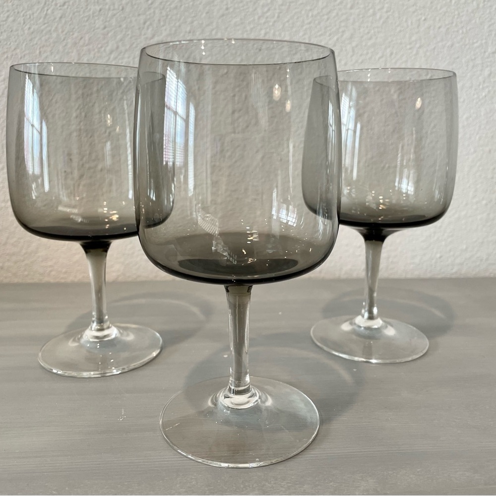 Vintage Smoked Wine Glasses